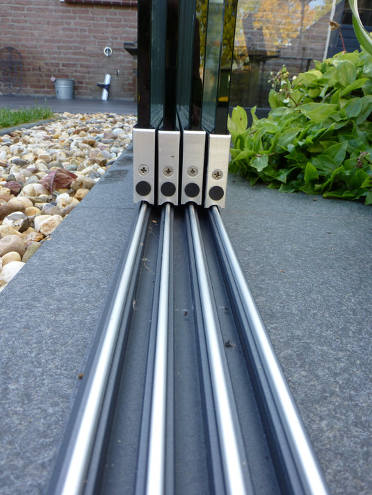 Deponti 4x4m Skyline Aluminium Glasdach Pergola Veranda Grau 