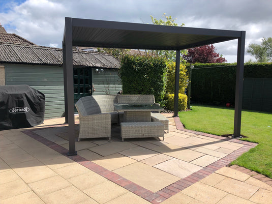 Blakesleys Aluminium Pergola 4x3m Free Standing - Grey - Assembly Available