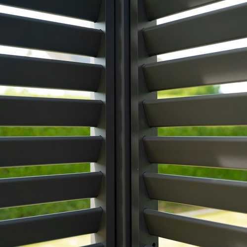 1.2m Aluminium Side Wall With Adjustable Louvres for 3.6 m Titan Pergola - Grey