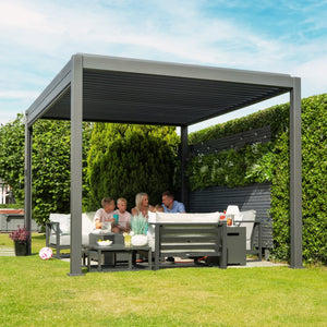 Nova – Titan-Aluminium-Pergola, 4 m x 3 m, rechteckig – Grau 