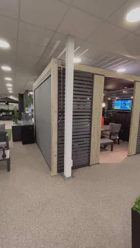 Load and play video in Gallery viewer, Nova Titan Aluminium Pergola - 4m x 3m Rectangular - Wood Look

