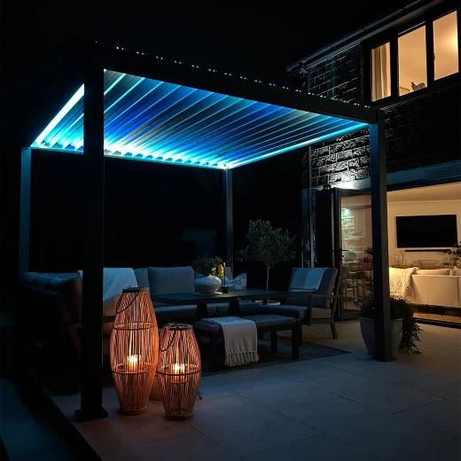 Load image into Gallery viewer, Nova Titan Plus LED 4m x 3m Rectangular Motorised Aluminium Pergola Grey
