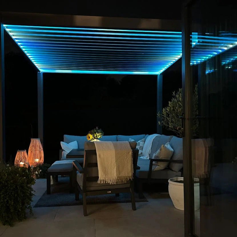 Load image into Gallery viewer, Nova Titan Plus LED 4m x 3m Rectangular Motorised Aluminium Pergola Grey
