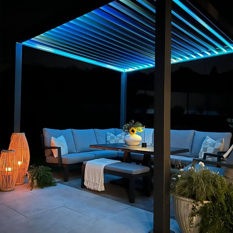 Load image into Gallery viewer, Nova Titan Plus LED 4m x 3m Rectangular Motorised Aluminium Pergola Grey
