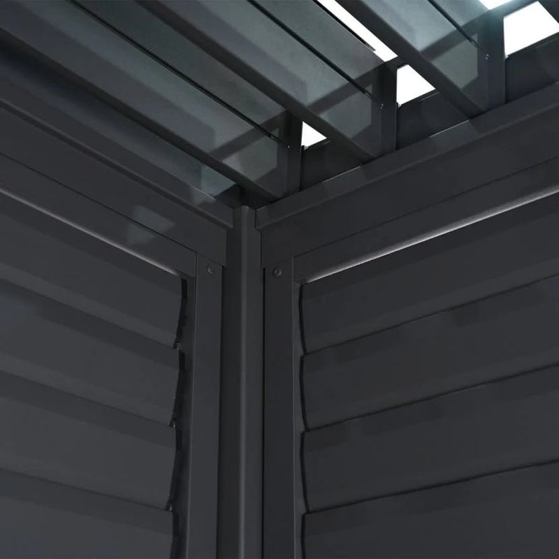 Load image into Gallery viewer, 1m Aluminium Side Wall With Adjustable Louvres for 3m Titan Pergola - Grey
