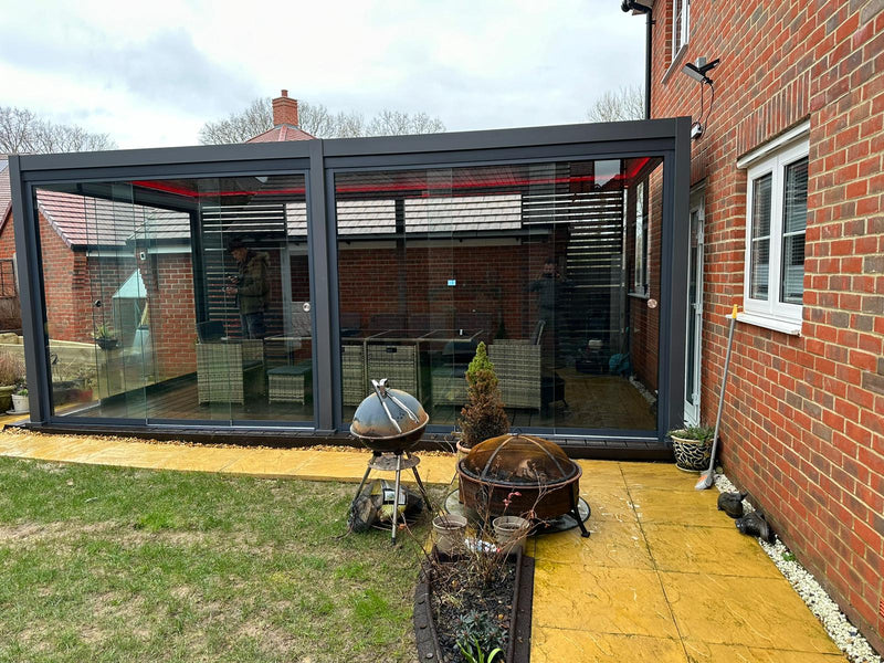 Load image into Gallery viewer, Nova Titan Plus LED 6m x 3m Rectangular Motorised Aluminium Pergola Grey
