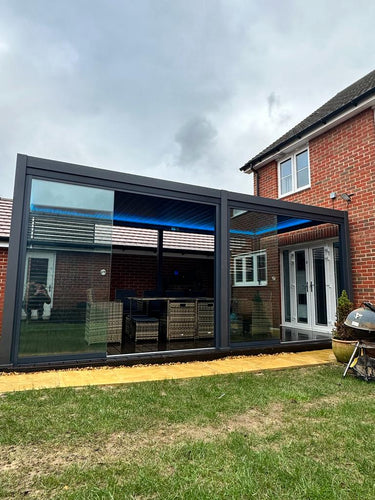 Nova Titan Plus LED 6m x 3m Rectangular Motorised Aluminium Pergola Grey