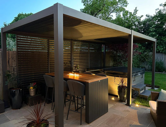 Nova Titan Plus LED 6m x 3m Rectangular Motorised Aluminium Pergola Grey