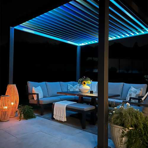 Load image into Gallery viewer, Nova Titan Plus LED 3m x 3m Rectangular Motorised Aluminium Pergola Grey
