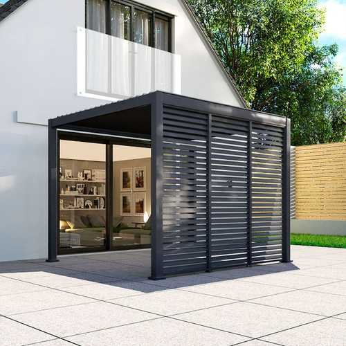 Nova - Pared lateral de aluminio Titan 1,2 m - Gris