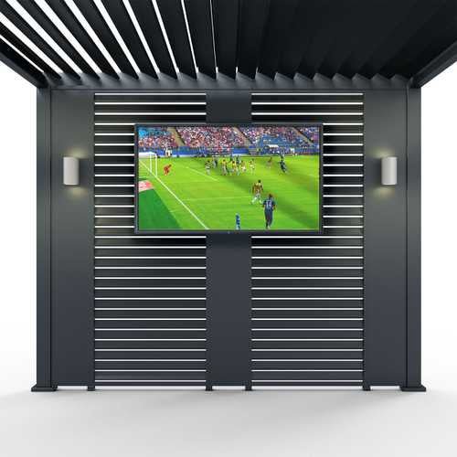 Aluminium Pergola 31cm Solid Side Wall Panel - Grey