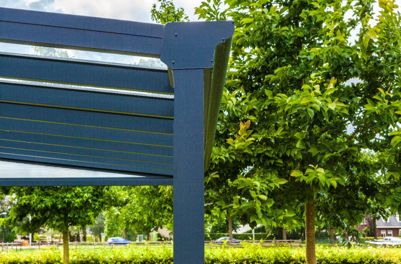 Laden Sie das Bild in Galerie -Viewer, Deponti 4x4m Skyline Aluminium Glasdach Pergola Veranda Grau 
