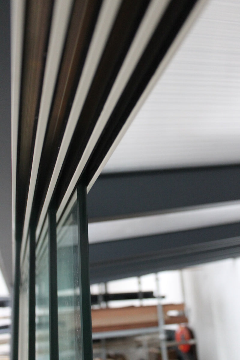 Load image into Gallery viewer, Nova Titan Aluminium Pergola 4m x 3m  with Glass Sliding Doors - Grey
