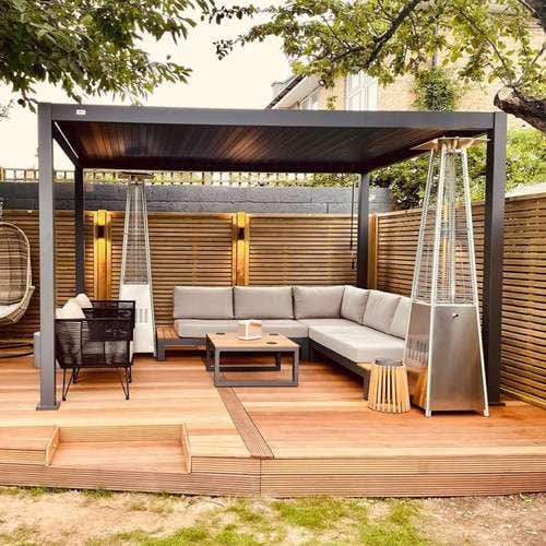 Load image into Gallery viewer, Nova Titan Aluminium Pergola 4m x 3m  with Glass Sliding Doors - Grey
