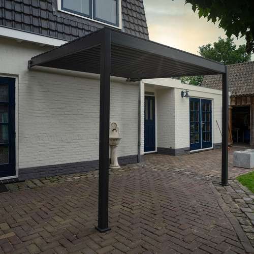 Load image into Gallery viewer, Nova Aluminium Wall Mounted Pergola - 3m x 3m Square - Grey
