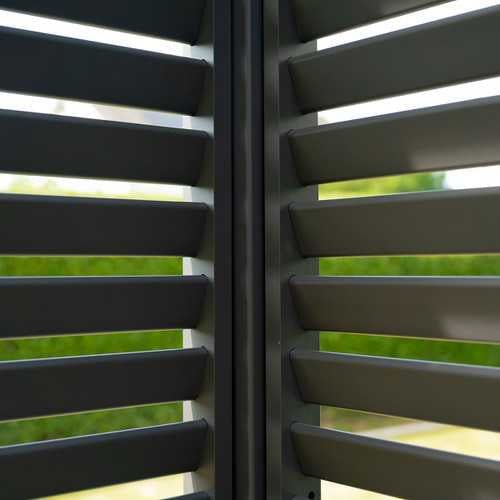 Load image into Gallery viewer, 1.33m Aluminium Side Wall With Adjustable Louvres for 4m Titan Pergola - Grey
