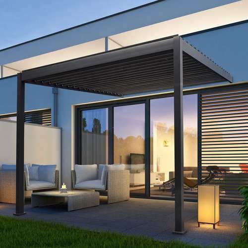 Load image into Gallery viewer, Nova Aluminium Wall Mounted Pergola - 3m x 3m Square - Grey
